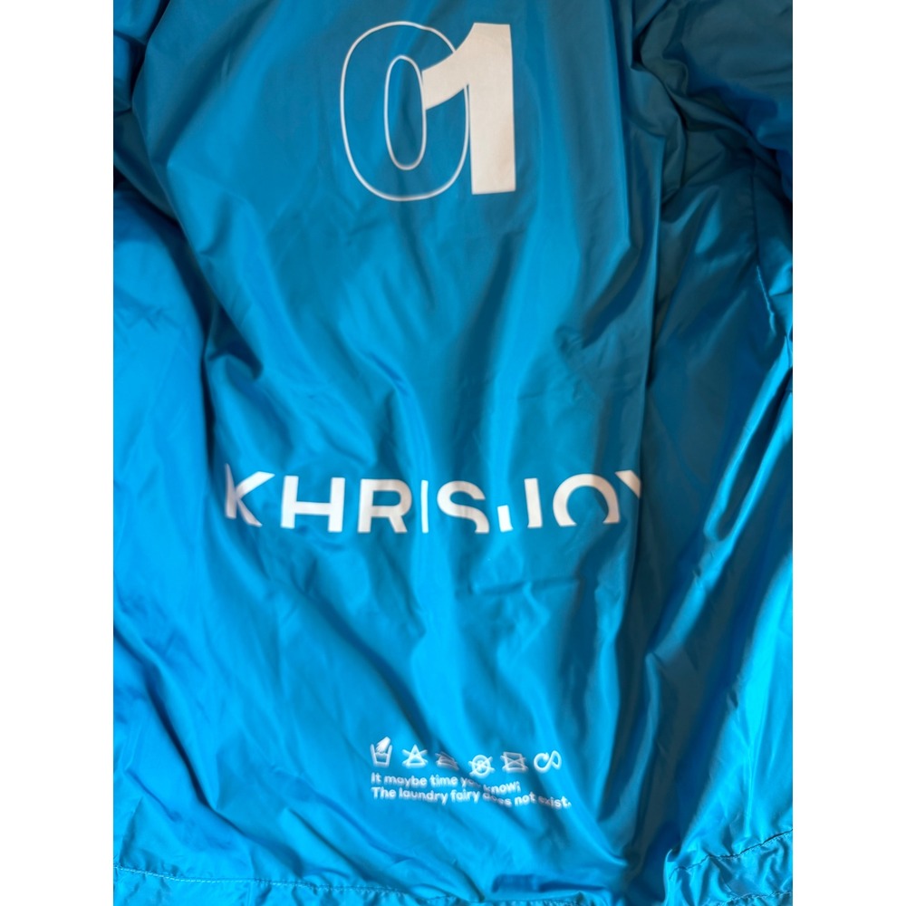 Khrisjoy Khris Hangover Club Puffer Jacket Turquoise Logo Drawstring Size 01 - Picture 12 of 16
